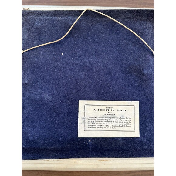 M. MARESCA Pair of ORIGINAL Framed 12" X 12" Oil Paintings On Tile St. in Paris - Picture 5 of 5